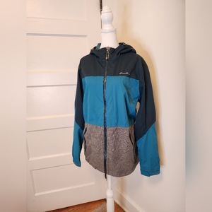 Eddie Bauer Women's Blue and Grey Outer Shell Ski Jacket, XL